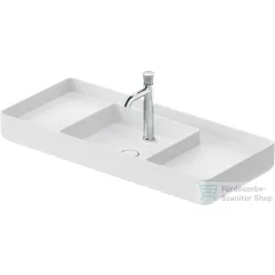   Duravit BENTO STARCK BOX 104x46 cm-es pultra ültethető, csiszolt aljú mosdó 1 csaplyukkal, HygieneGlaze mázzal, matt fehér 2381103071