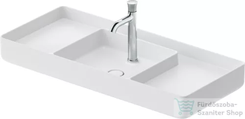 Duravit BENTO STARCK BOX 104x46 cm-es pultra ültethető, csiszolt aljú mosdó 1 csaplyukkal, HygieneGlaze mázzal, matt fehér 2381103071