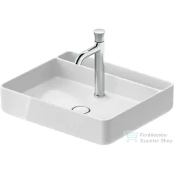   Duravit BENTO STARCK BOX 55x46 cm-es pultra ültethető, csiszolt aljú mosdó 1 csaplyukkal, HygieneGlaze mázzal, fényes fehér 2381552071