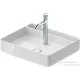 Duravit BENTO STARCK BOX 55x46 cm-es pultra ültethető, csiszolt aljú mosdó 1 csaplyukkal, HygieneGlaze mázzal, fényes fehér 2381552071