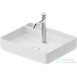   Duravit BENTO STARCK BOX 55x46 cm-es pultra ültethető, csiszolt aljú mosdó 1 csaplyukkal, HygieneGlaze mázzal, matt fehér 2381553071