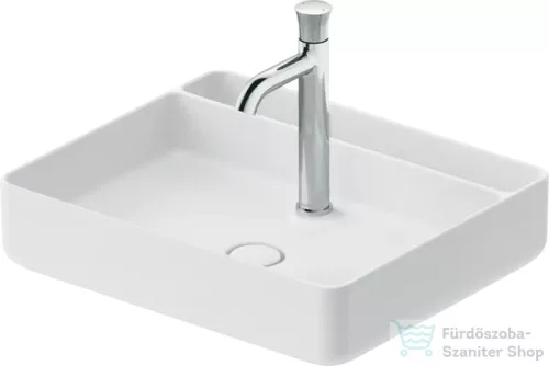 Duravit BENTO STARCK BOX 55x46 cm-es pultra ültethető, csiszolt aljú mosdó 1 csaplyukkal, HygieneGlaze mázzal, matt fehér 2381553071