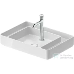   Duravit BENTO STARCK BOX 65x46 cm-es pultra ültethető, csiszolt aljú mosdó 1 csaplyukkal, HygieneGlaze mázzal, fényes fehér 2381652071