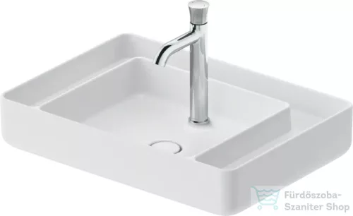 Duravit BENTO STARCK BOX 65x46 cm-es pultra ültethető, csiszolt aljú mosdó 1 csaplyukkal, HygieneGlaze mázzal, matt fehér 2381653071