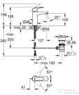 Grohe BAUEDGE M mosdó csaptelep automata leeresztővel,Króm 23822000