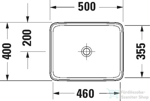 Duravit QATEGO 50x40 cm-es pultra ültethető mosdó, fehér 2383500079