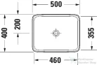 Duravit QATEGO 50x40 cm-es pultra ültethető mosdó HygieneGlaze felülettel, fehér 2383502079
