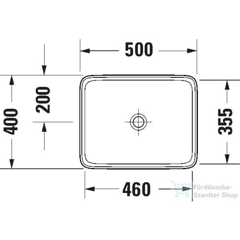 Duravit QATEGO 50x40 cm-es pultra ültethető mosdó HygieneGlaze felülettel, fehér 2383502079