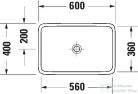 Duravit QATEGO 60x40 cm-es pultra ültethető mosdó, fehér 2383600079