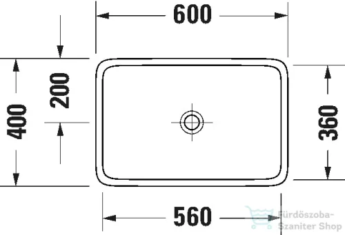 Duravit QATEGO 60x40 cm-es pultra ültethető mosdó, fehér 2383600079