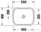 Duravit QATEGO 50x40 cm-es pultra ültethető mosdó, fehér 2384500079