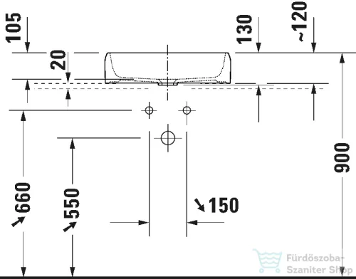Duravit QATEGO 50x40 cm-es pultra ültethető mosdó HygieneGlaze felülettel, fehér 2384502079
