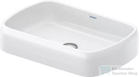 Duravit QATEGO 60x40 cm-es pultra ültethető mosdó HygieneGlaze felülettel, fehér 2384602079