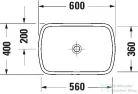 Duravit QATEGO 60x40 cm-es pultra ültethető mosdó HygieneGlaze felülettel, fehér 2384602079