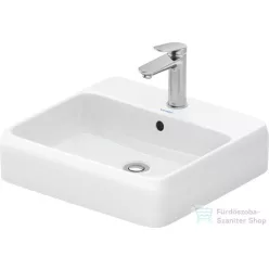   Duravit QATEGO 50x47 cm-es pultra ültethető mosdó csaplyukkal, HygieneGlaze felülettel, fehér 2385502027