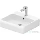 Duravit QATEGO 50x47 cm-es pultra ültethető mosdó csaplyukkal, HygieneGlaze felülettel, fehér 2385502027