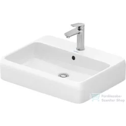   Duravit QATEGO 60x47 cm-es pultra ültethető mosdó csaplyukkal, HygieneGlaze feleülettel, fehér 2385602027