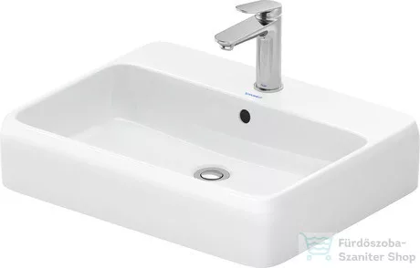 Duravit QATEGO 60x47 cm-es pultra ültethető mosdó csaplyukkal, HygieneGlaze feleülettel, fehér 2385602027