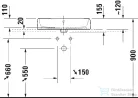 Duravit QATEGO 60x47 cm-es pultra ültethető mosdó csaplyukkal, HygieneGlaze feleülettel, fehér 2385602027
