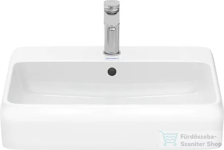 Duravit QATEGO 60x47 cm-es pultra ültethető mosdó csaplyukkal, HygieneGlaze feleülettel, fehér 2385602027