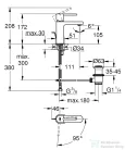 Grohe PLUS mosdó csaptelep, S-méret, automata leeresztővel, króm 23870003