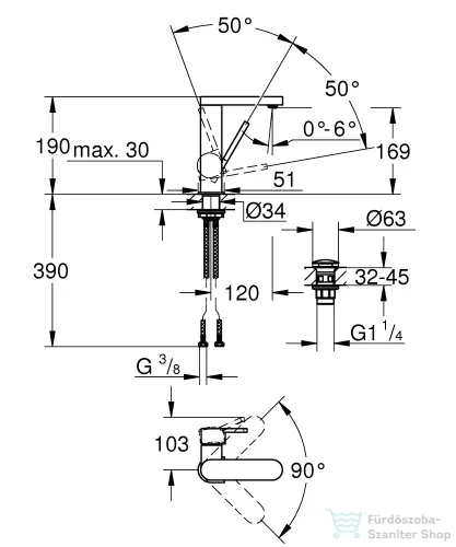 Grohe PLUS  mosdócsaptelep M-méret króm 23872003