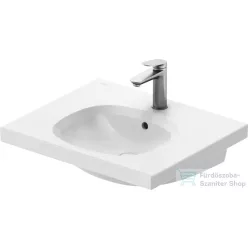   Duravit AURENA 60x50 cm-es falra szerelhető mosdó kerámia fedeles click-clack leeresztővel, DuraShield® bevonattal, fényes fehér 238760AA00