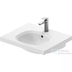  Duravit AURENA 60x50 cm-es falra szerelhető mosdó kerámia fedeles click-clack leeresztővel, DuraShield® bevonattal, matt fehér 238760AC00