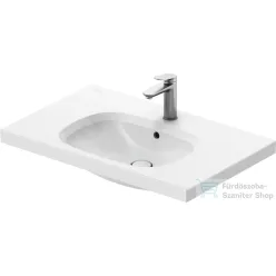   Duravit AURENA 80x50 cm-es falra szerelhető mosdó kerámia fedeles click-clack leeresztővel, DuraShield® bevonattal, fényes fehér 238780AA00