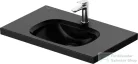 Duravit AURENA 80x50 cm-es falra szerelhető mosdó kerámia fedeles click-clack leeresztővel, DuraShield® bevonattal, fényes fekete 238780AB00