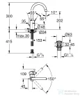 Grohe EUROSMART L magasított mosdó csaptelep automata leeresztővel,Króm 23933001