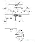 Grohe EUROSMART mosdó csaptelep, M-es méret, leeresztő nélkül, króm 23987003