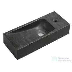 Sapho BLOK kőmosdó, 38x8x14cm, fekete antracit (2401-31)