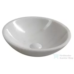 Sapho BLOK kőmosdó, átm:40cm, fehér márvány (2401-34)