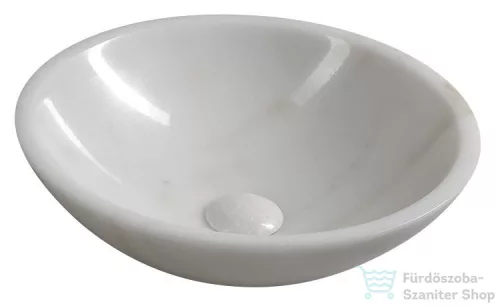 Sapho BLOK kőmosdó, átm:40cm, fehér márvány (2401-34)