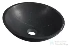 Sapho BLOK kőmosdó, átm:40cm, matt Marquin fekete (2401-35)