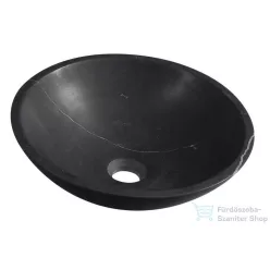   Sapho BLOK kőmosdó, átm:40cm, matt Marquin fekete (2401-35)