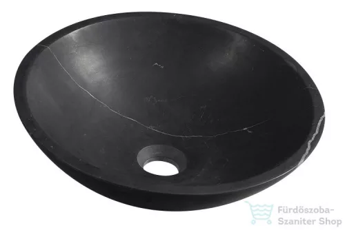 Sapho BLOK kőmosdó, átm:40cm, matt Marquin fekete (2401-35)