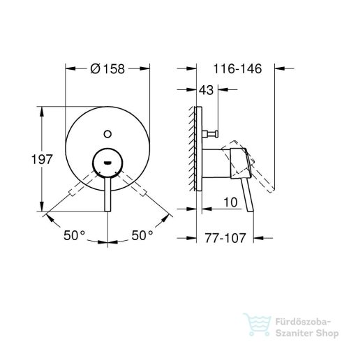 Grohe Concetto egykaros keverő 2-utas váltóval, króm 24054001