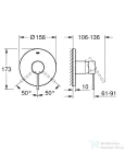 Grohe ESSENCE falsík alatti kád/zuhany csaptelep,Supersteel 24057DC1