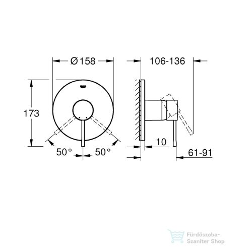 Grohe ESSENCE falsík alatti kád/zuhany csaptelep,Brushed Cool Sunrise 24057GN1