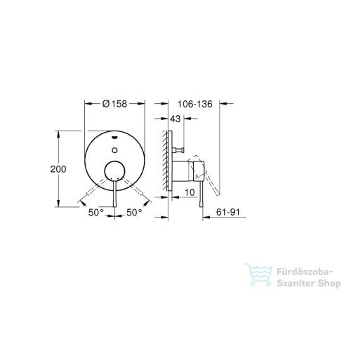 GROHE Essence egykaros falsík alatti csaptelep, cool sunrise 24058GL1