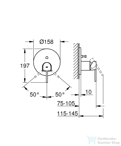 Grohe Plus falsík alatti kád/zuhany csaptelep,Brushed Hard Graphite 24060AL3
