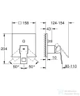 Grohe Eurocube egykaros falba épített zuhanycsaptelep, 2 fogyasztóhoz, króm 24062000