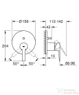 Grohe Lineare falsík alatti kád/zuhany csaptelep,Brushed Hard Graphite 24064AL1