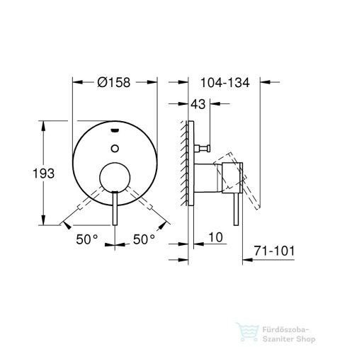 Grohe Atrio egykaros keverő 2-utas váltóval, SuperSteel 24066DC3