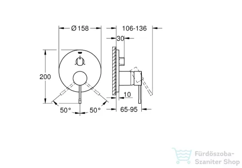GROHE Essence egykaros falsík alatti csaptelep 3-utas váltóval, warm sunset 24092DA1