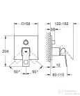 Grohe Eurocube falsík alatti kád/zuhany csaptelep 3 fogyasztóhoz,Supersteel 24094DC0