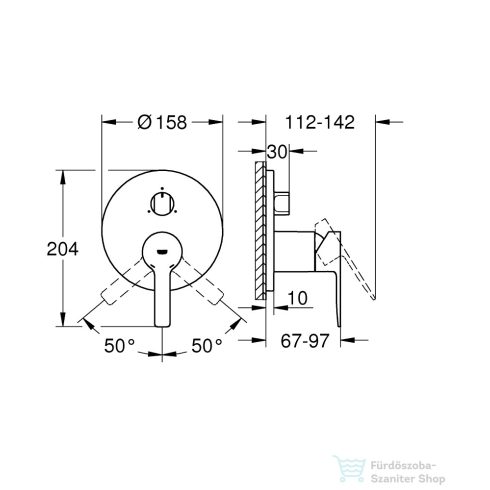 Grohe Lineare Egykaros keverő, 3-utas vátóval, matt hard grafit 24095AL1