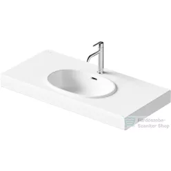   Duravit BALCOON 100x48 cm-es falra, vagy bútorra szerelhető mosdó leeresztővel, Duarshield mázzal, fehér 241210AA00